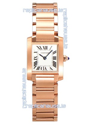 Cartier Tank Francaise Rose Gold Swiss Quartz Replica Watch 25.70MM