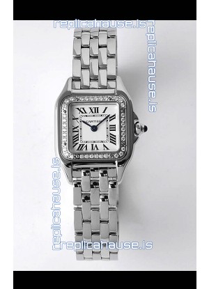 Cartier PANTHERE Edition 22MM 1:1 Mirror Quality Swiss Replica Watch in White Dial - Diamonds Bezel
