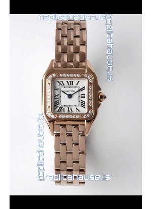 Cartier PANTHERE Edition 22MM 1:1 Mirror Quality Swiss Replica Watch in White Dial - Diamonds Bezel