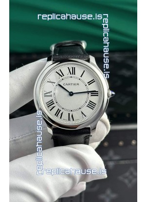 Cartier Ronde Must 36MM Swiss Quartz 1:1 Mirror Swiss Replica Leather Strap Watch