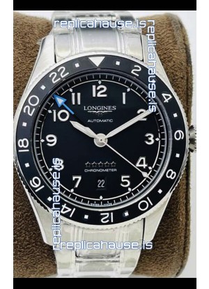 Longines Spirit ZULU Time 1:1 Mirror Replica Watch in 904L Steel Casing - Swiss L844.4 Automatic Movement