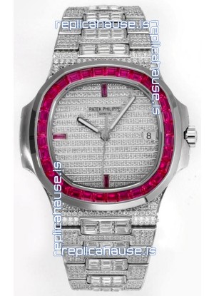 Patek Philippe Nautilus 5711/A Swiss Replica Watch 1:1 Mirror Replica in 904L Steel Diamonds Casing