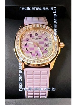 Patek Philippe Super Clone Aquanaut LUCE 5072R Rose Gold Automatic in Pink Dial 35MM