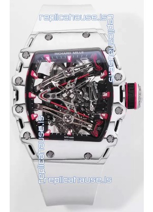 Richard Mille RM38-02 White Carbon Bubba Watson White Rubber Tourbillon Movement 1:1 Mirror Replica