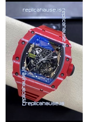 Richard Mille RM35-02 Rafael Nadal Red Carbon Fiber Casing with Genuine Tourbillon Super Clone Watch