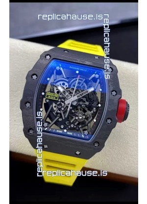 Richard Mille RM35-02 Rafael Nadal Carbon Fiber Casing with Genuine Tourbillon Super Clone Watch