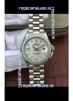 Rolex Datejust Ladies 28MM Cal.3135 Movement Swiss Replica in Grey Dial - 904L Steel Casing