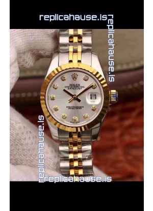Rolex Datejust Ladies 28MM Cal.3135 Movement Swiss Replica in 904L Steel Yellow Gold 2 Tone Case
