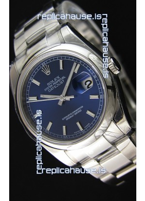 Rolex Datejust Japanese Replica Watch - Blue Dial in 36MM with Oyster Strap