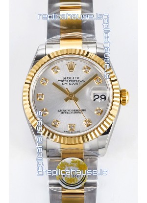 Rolex Super Clone Datejust ETA 2688 Movement 31MM Two Tone Yellow Gold Swiss Silver Dial