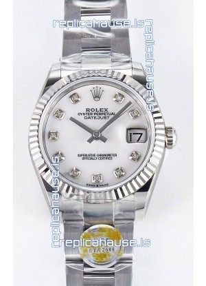 Rolex Super Clone Datejust ETA 2688 Movement 31MM Stainless Steel Pearl Dial Watch 