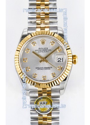 Rolex Super Clone Datejust ETA 2688 Movement 31MM Two Tone Yellow Gold Steel Dial