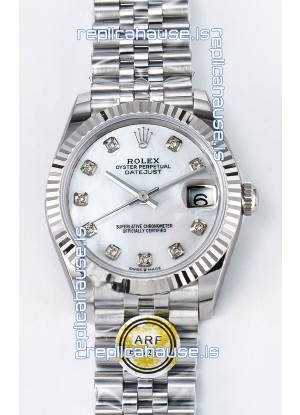 Rolex Super Clone Datejust ETA 2688 Movement 31MM Stainless Steel Pearl Dial Watch 