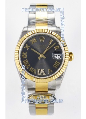Rolex Super Clone Datejust ETA 2688 Movement 31MM Two Tone Yellow Gold Swiss Grey Dial