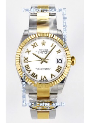 Rolex Super Clone Datejust ETA 2688 Movement 31MM Two Tone Yellow Gold Watch White Dial