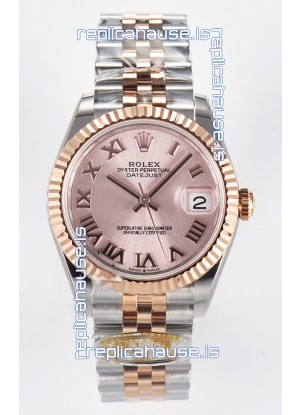 Rolex Super Clone Datejust ETA 2688 Movement 31MM Two Tone Rose Gold Swiss Champange Dial