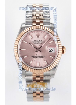 Rolex Super Clone Datejust ETA 2688 Movement 31MM Two Tone Rose Gold Swiss Champange Dial