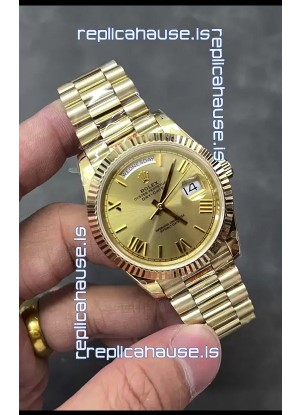 Rolex Day Date Presidential 18K Rose Gold Watch 40MM - Gold Dial 1:1 Mirror Quality