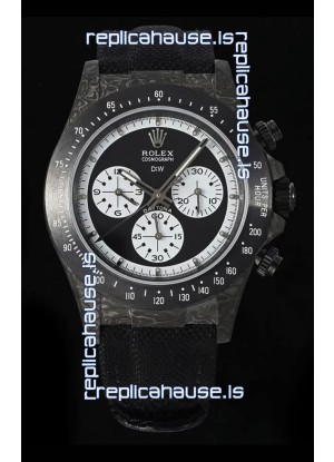 Rolex Daytona Super Clone DiW Paul Newman Carbon Edition Watch - Forged Carbon Casing Black Strap 1:1 Mirror Replica