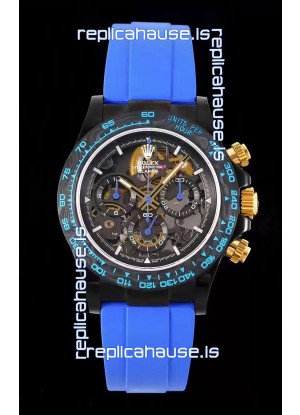 Rolex Daytona Blaken Blue 1:1 Swiss Mirror Replica Skeleton Dial Cal.4130 Movement