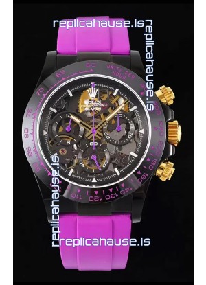 Rolex Daytona Blaken Pink 1:1 Swiss Mirror Replica Skeleton Dial Cal.4130 Movement