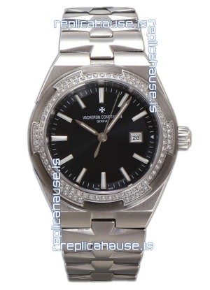 Vacheron Constantin Overseas Steel Casing Black Dial 35MM Swiss Replica Watch 