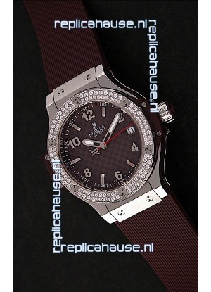 Hublot Big Bang King Swiss Quartz Watch in Checkered Brown Dial
