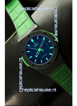 Hublot Big Bang Classic Fusion Ceramic Case Watch in Green Strap