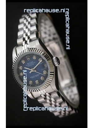 Rolex Datejust Oyster Perpetual Superlative ChronoMeter Swiss Watch in Blue Dial