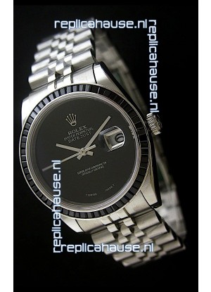 Rolex Datejust Swiss Replica Automatic Watch in Black Dial