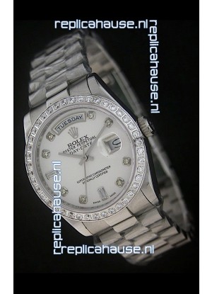 Rolex Day Date Just swiss Replica Watch in White Dial