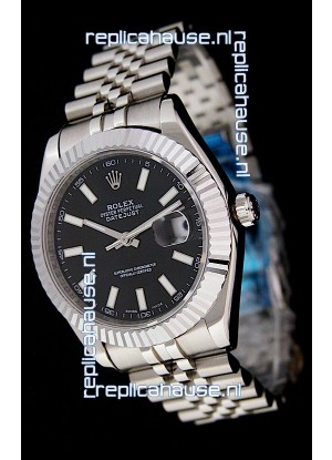 Rolex DateJust Swiss Replica Watch in Black Dial