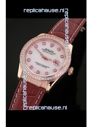 Rolex DateJust Japanese Mens Replica Watch in Mop White Dial