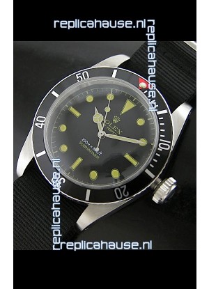 Rolex Submariner Swiss Replica Watch in Domed Crystal Nylon Strap