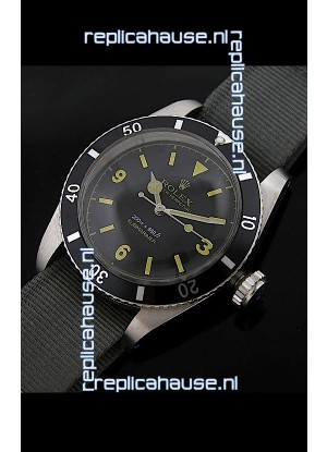 Rolex Submariner Swiss Replica Watch in Domed Crystal Grey Nylon Strap