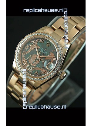 Rolex Oyster Perpetual Date Just Lady Swiss Rose Gold Watch
