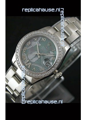 Rolex Oyster Perpetual Date Just Lady Swiss Diamond Watch