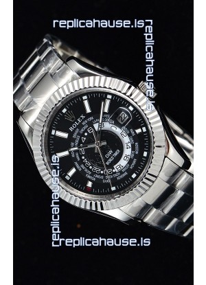 Rolex SkyDweller Swiss Watch in Steel Case - DIW Edition Black Dial 