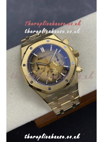 Royal Oak Chrono 26240 Yellow Gold Smoked Dial Super Clone Watch
