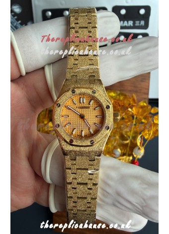 Royal Oak Frosted 67630BA Mini 23MM Yellow Gold Super Clone Watch 