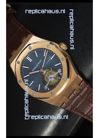 Audemars Piguet Royal Oak Swiss Tourbillon Watch in Pink Gold Case 