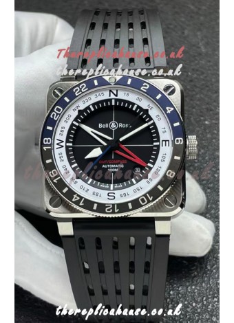 Bell and Ross BR03 GMT Compass Blue/Black Bezel Swiss Replica Watch 
