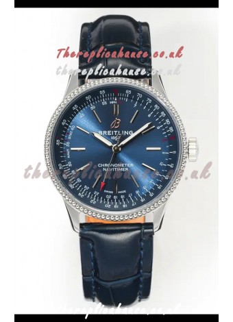 Navitimer Automatic 36 Navy Blue Dial Steel Casing Super Clone Watch 