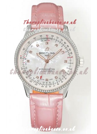 Navitimer Automatic 36 Pearl Dial Steel Casing Super Clone Watch 