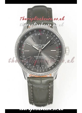 Navitimer Automatic 36 Grey Dial Steel Casing Super Clone Watch 