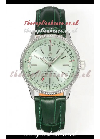 Navitimer Automatic 36 Green Dial Steel Casing Super Clone Watch 