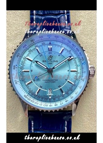 Breitling Navitimer 01 GMT Ice Blue Dial Swiss Replica Watch 