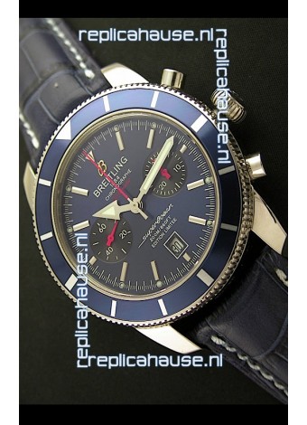 Breiting Superocean 2010 Heritage Swiss Chronograph Watch in Blue