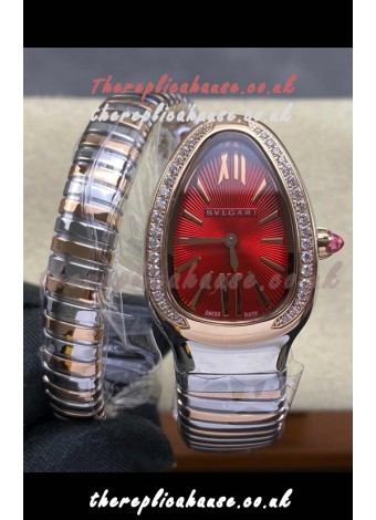 Serpenti Two Tone Red Dial Super Clone Watch