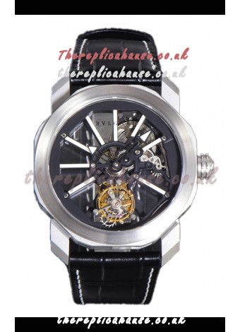 Bvlgari Octo Roma Titanium Watch in White Hour Markers Super Clone Watch 